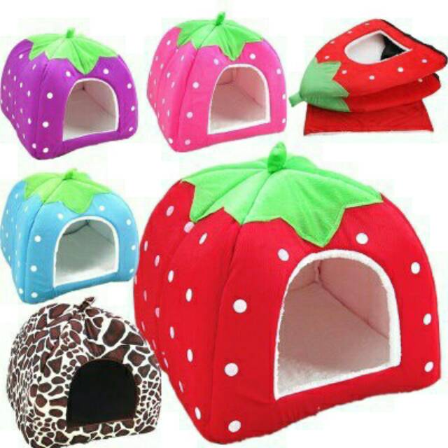 Pet House &quot;STRAWBERRY S-XL&quot; Tempat Tidur Hewan