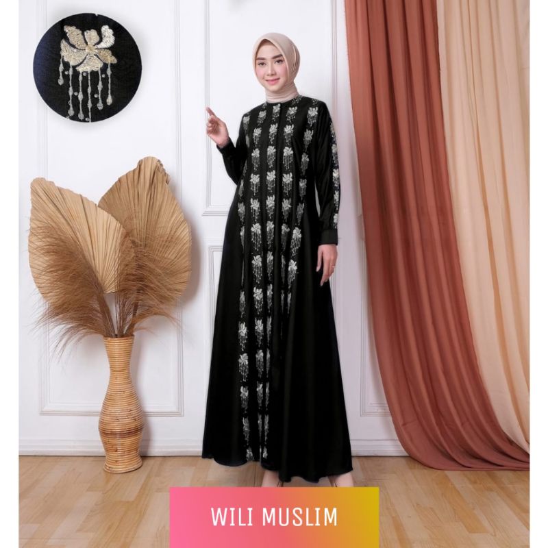 WILI MUSLIM / GAMIS KATUN MADINA GERIMIS PREMIUM TERBARU 2022 / BAHAN KATUN MADINA TOYOBO / FASHION 