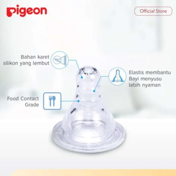 *LAILAIORIRE* Pigeon Botol / Dot Peristaltic Standard Round Nipple Bayi Silicone Silikon Slimneck Slim neck S M L isi 1 pc SATUAN / Premium PP Clear 120ml Slim Neck Bottle Round Base