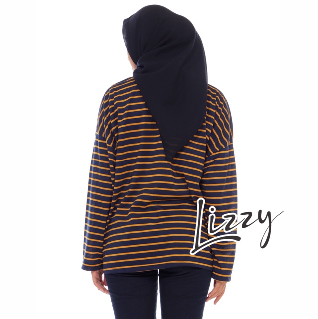 Lizzy - OVERSIZED LONG SLEEVE NAVY MUSTARD