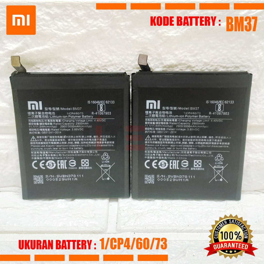 Baterai Battery Original Xiaomi BM37 / MI 5S PLUS