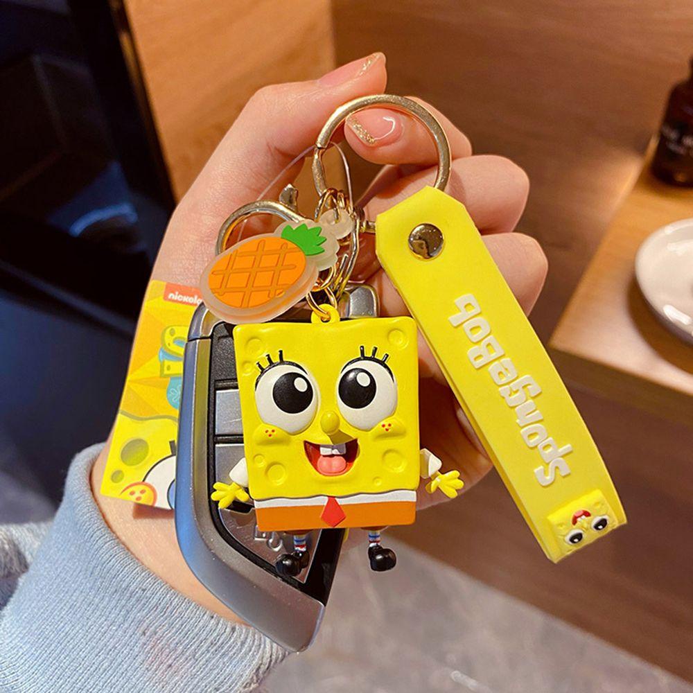 Agustinina Kartun Gantungan Kunci Kreatif Perempuan Krabs Bos Hadiah Patrick Star Squidward Alloy Key Lanyard