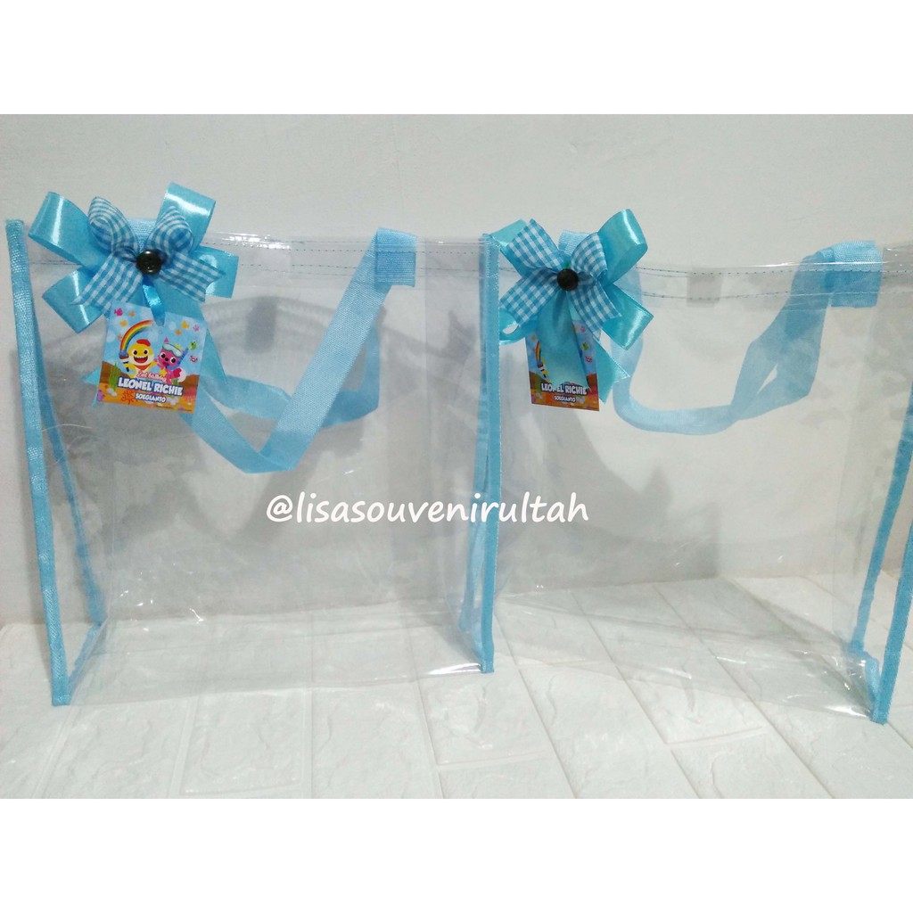 

( Minim 12 pcs ) TAS MIKA TEBAL TRANSPARANT FREE Card GOODIEBAG ULTAH TAS SNACK TAS MERCHANDISE SOUVENIR