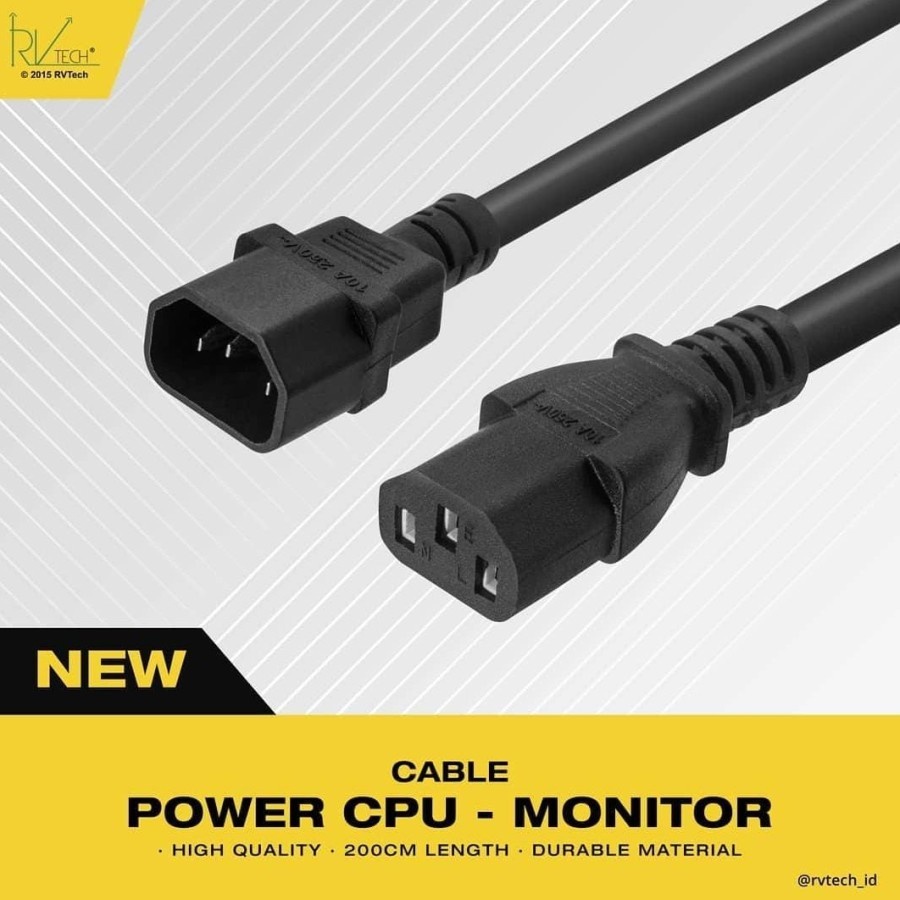 Kabel Power Extension Cpu-Monitor C13/C15 - C14 Garansi 2 tahun