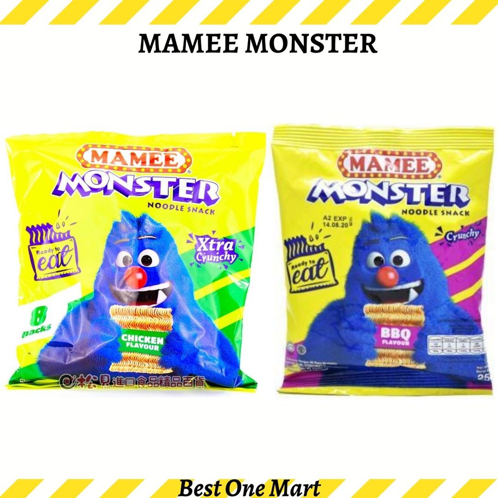 

MAMEE / MAMI / MAME Monster Snack Noodle Ringan Mie Kremes - Chicken / Ayam - BBQ / Barbeku