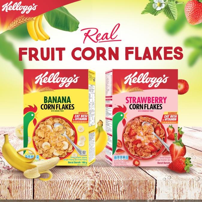 

Diskon [SPECIAL BUNDLE] Kelloggs Strawberry & Banana Corn Flakes Sereal 180g Diskon