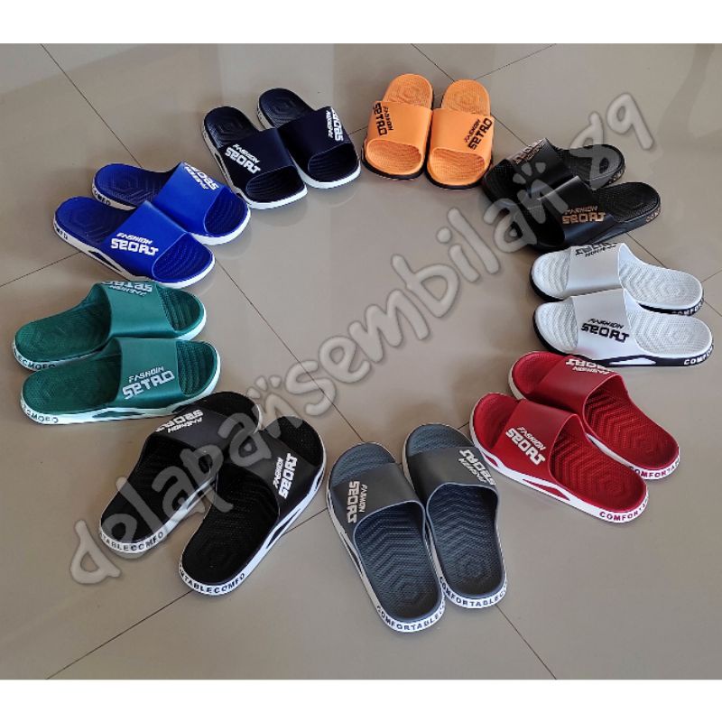 Sandal Pria Slide Fashion Sport / Sandal Karet Pria Viral Kekinian