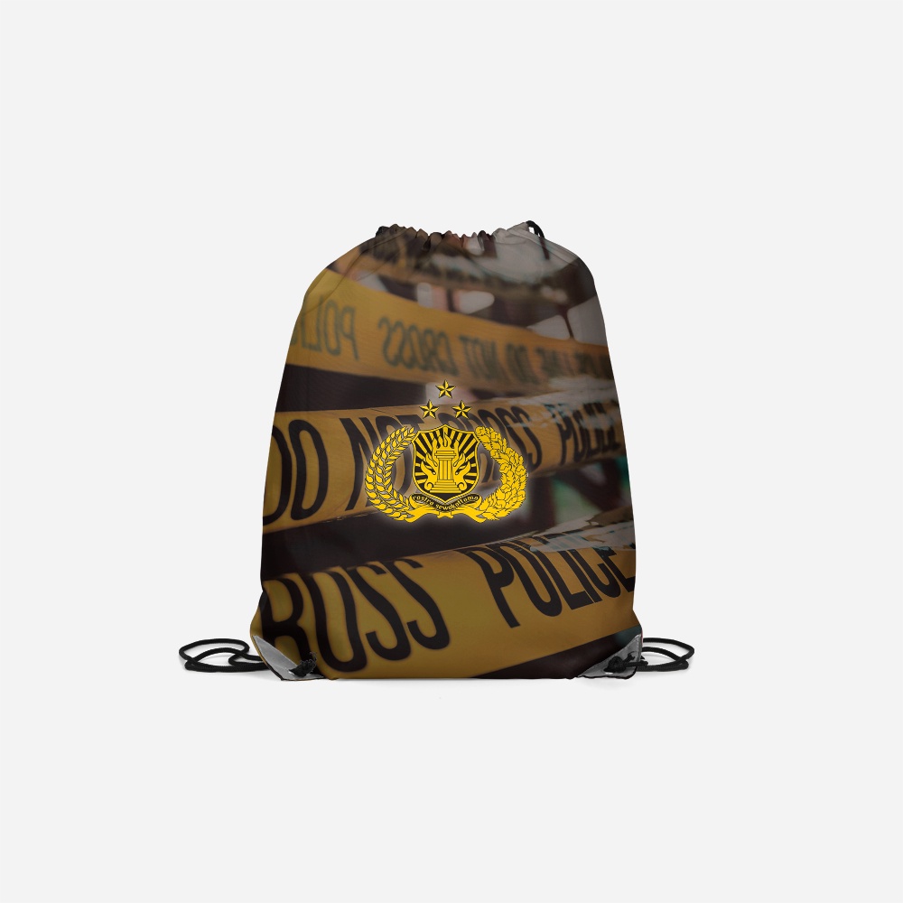 [Riashop] Tas Serut Polisi | String Bag Polisi | Tas Serut Pria Motif Polisi