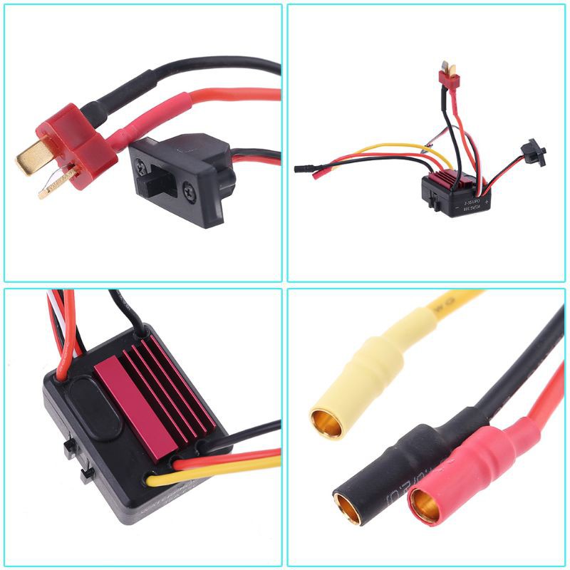 Motor Brushless Esc 35a Tahan Air 2-3s Lipo Programmable Untuk 1 / 14 1 / 16 Rc Mobil