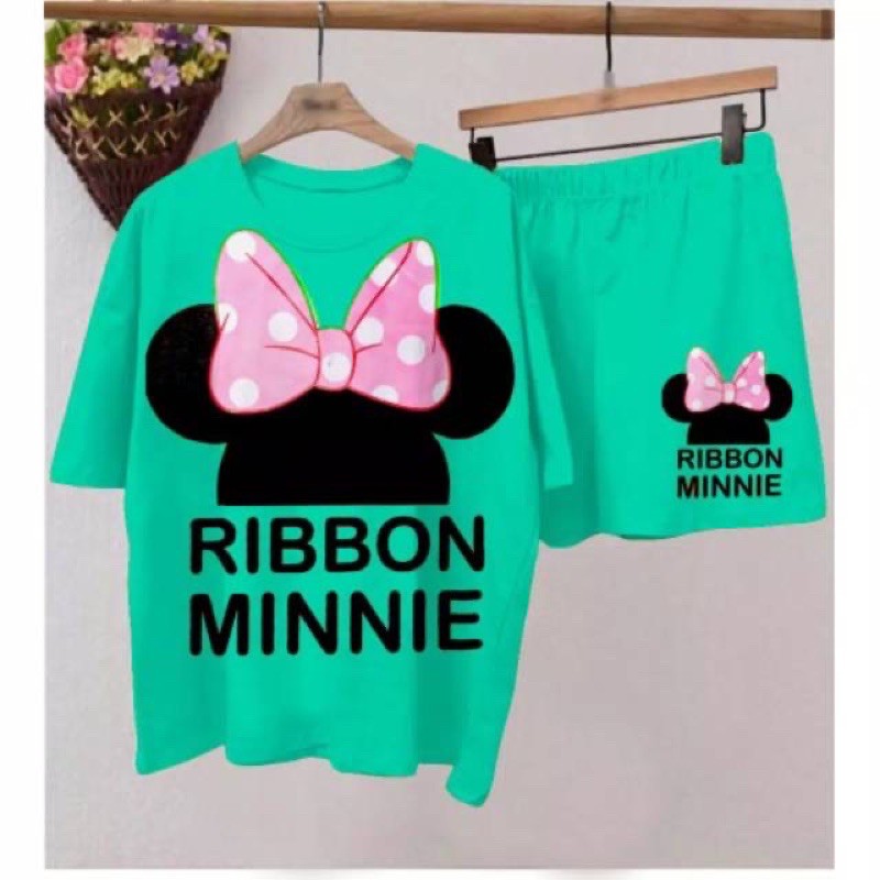 SET SETELAN RIBBON MINNIE / SETELAN RIBBON KAOS + CELANA / SETELAN MICKEY SET MICKEY RIBBON