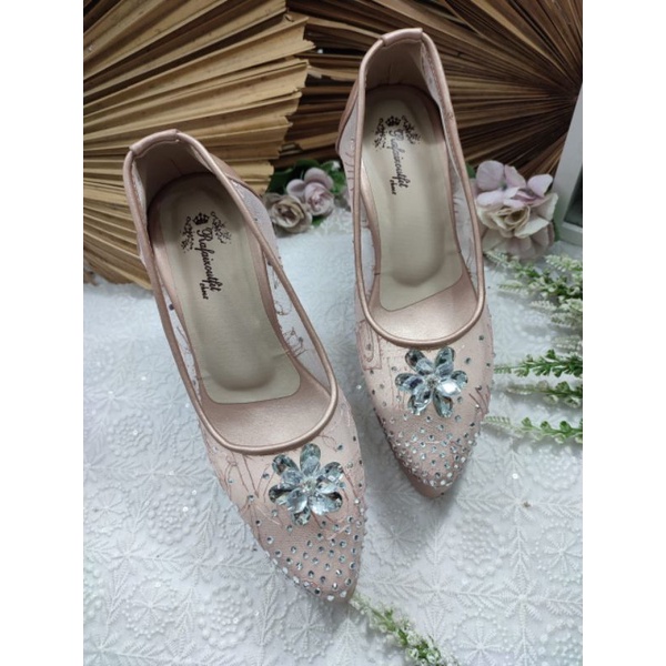 sepatu quinara rosegold tinggi 12cm