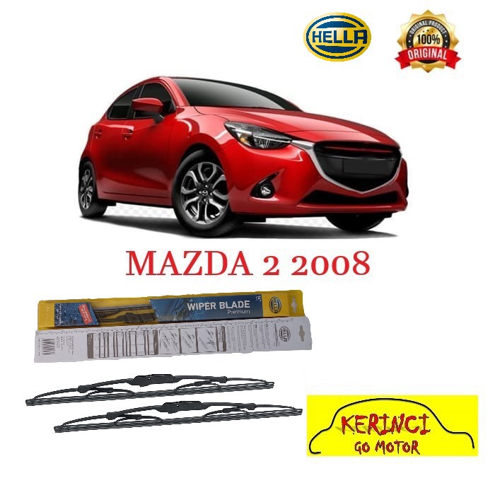 WIPER MAZDA 2 2008 HELLA PREMIUM 24&quot; &amp; 14&quot; SEPASANG WIPER MAZDA