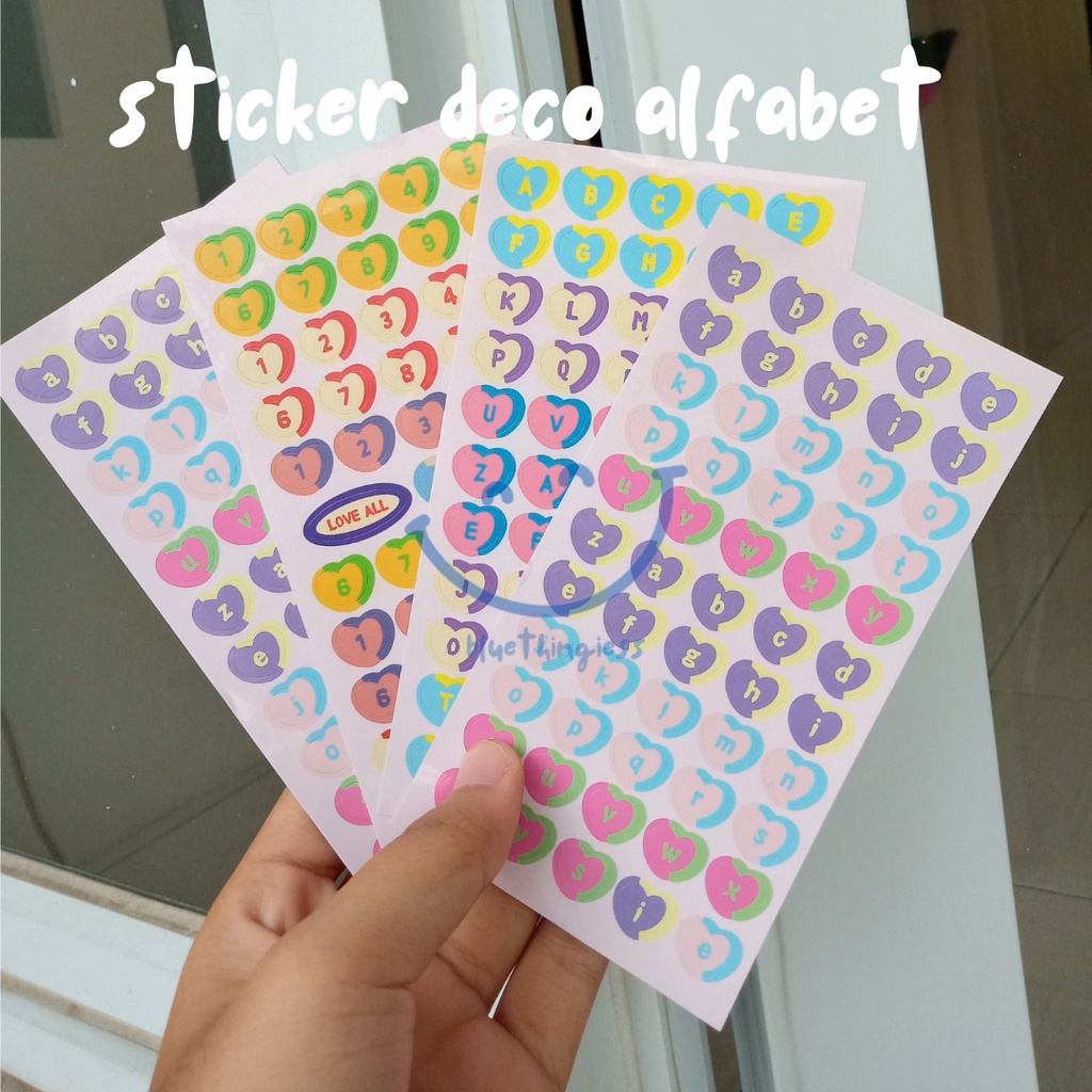 

stiker huruf abjad toploader deco love sticker aesthetic