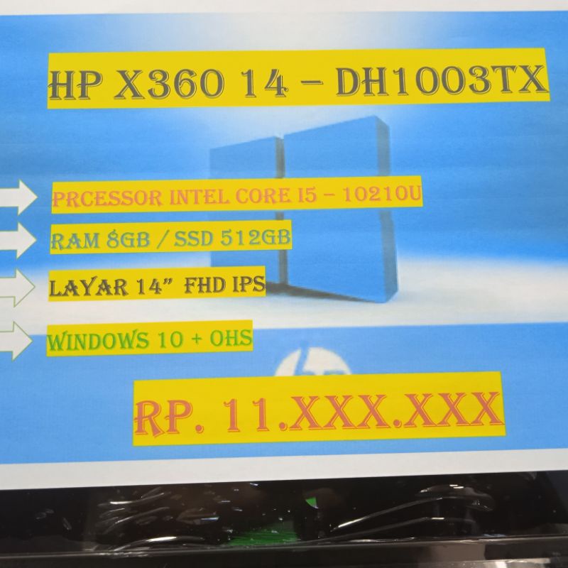 HP PAVILION X360 14 - DH1003TX I5 10210U 8GB SSD 512GB