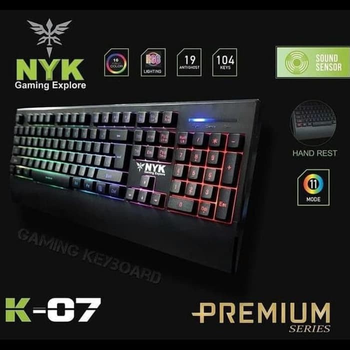 Keyboard NYK K07 Gaming Keyboard Audio Sensor RGB Modern