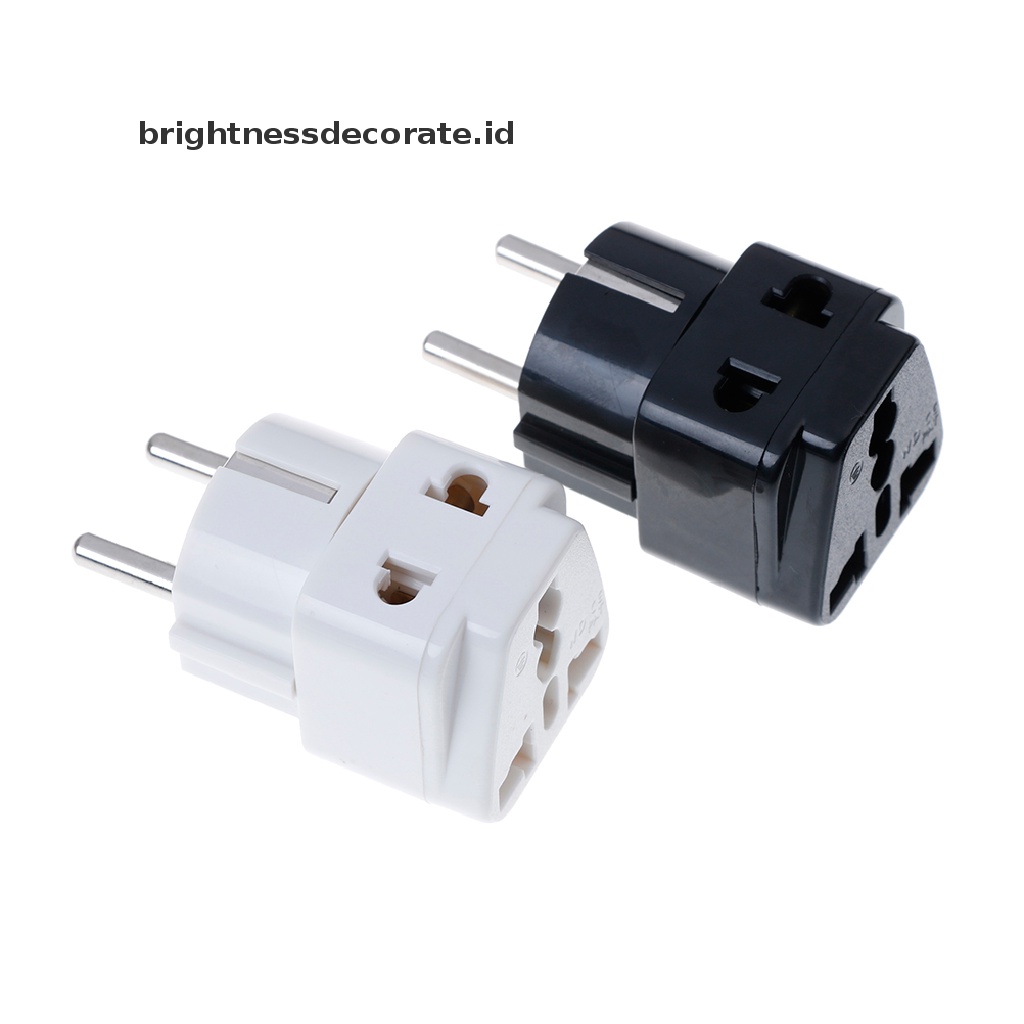 1 Ke 2 / 3 pin socket Splitter Jerman Perancis 5mm plug Ke universal UK / US / EU / AU 2 / 3 pin