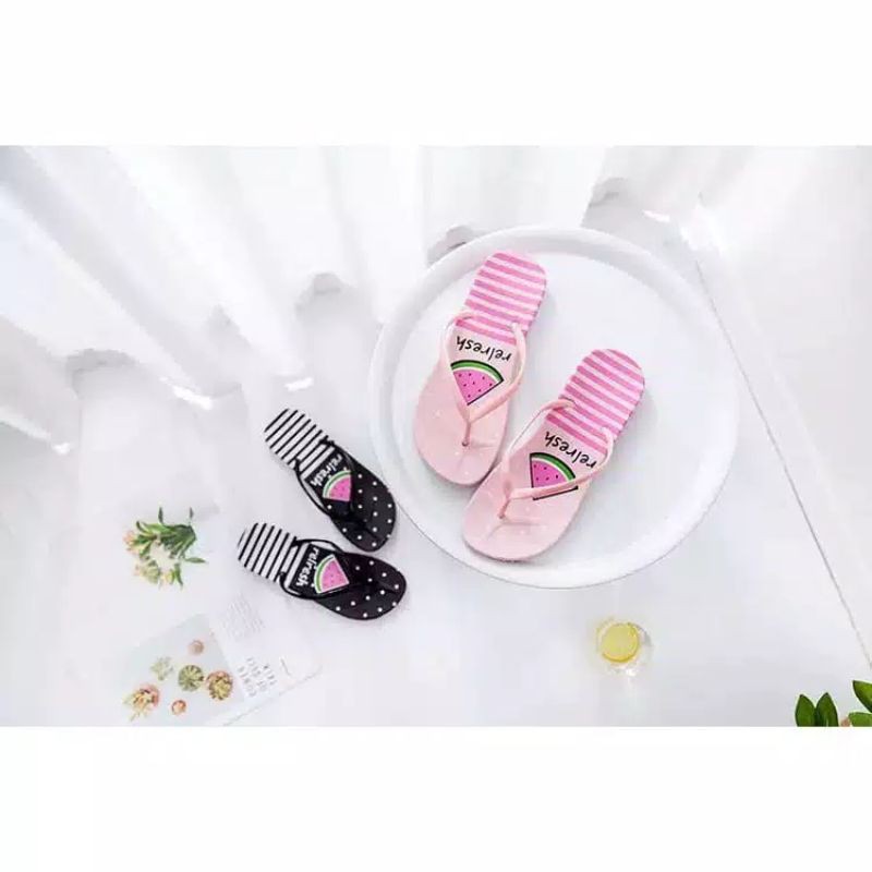 SANDAL JEPIT WANITA MOTIF SEMANGKA