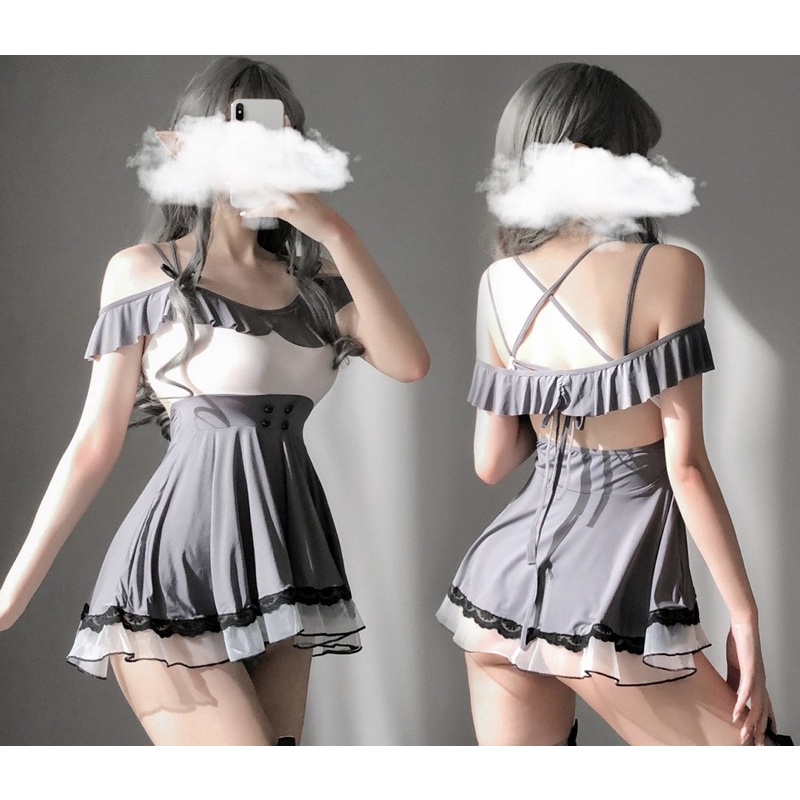 Loli Mini Dress Fit Body Sexy Lingerie Korea Student Babydoll Style 2022 Musim Semi Panas Gaun Retro