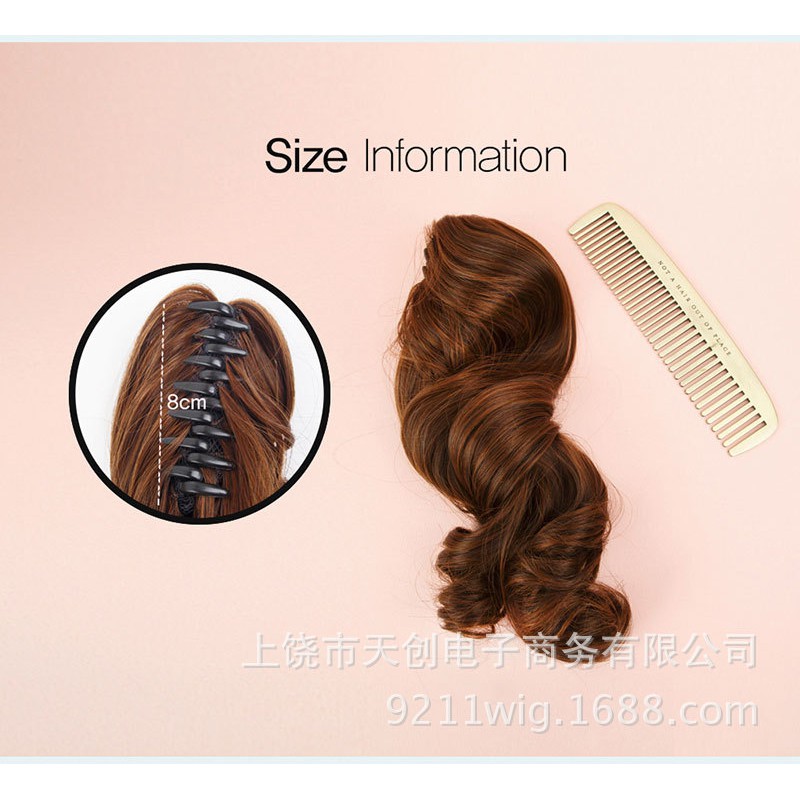 CPK hair clip on jepitan ponytail korea pendek wavy rambut palsu kuncir kuda