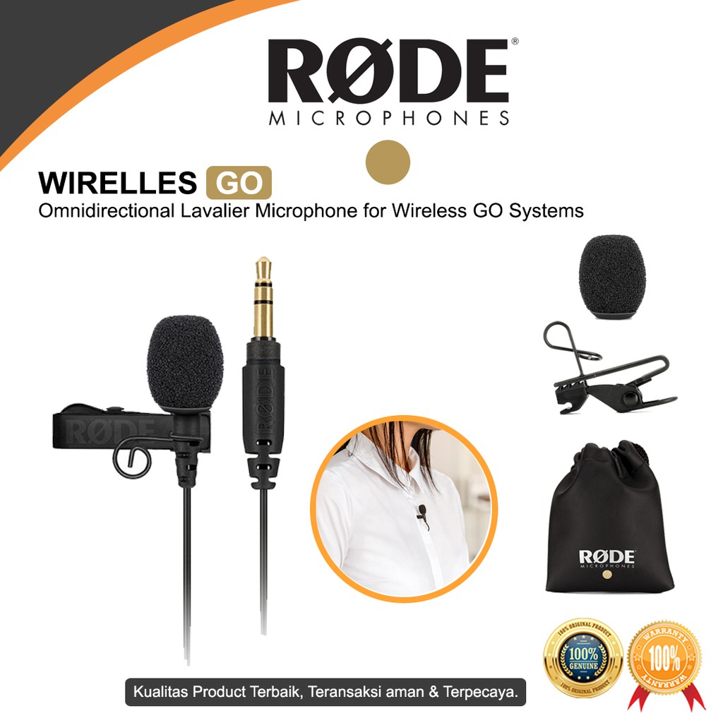 Rode Lavalier GO Omnidirectional Lavalier Microphone for Wireless GO