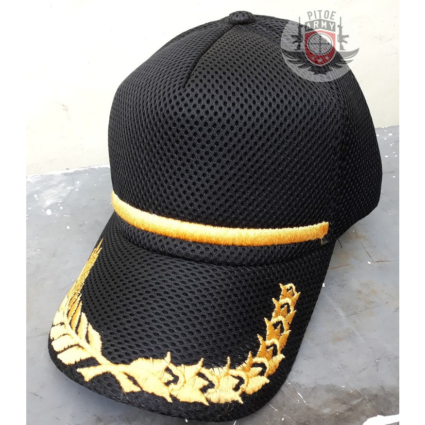 Topi Jaring Padi Kapas - Topi Hitam PNS PEMDA