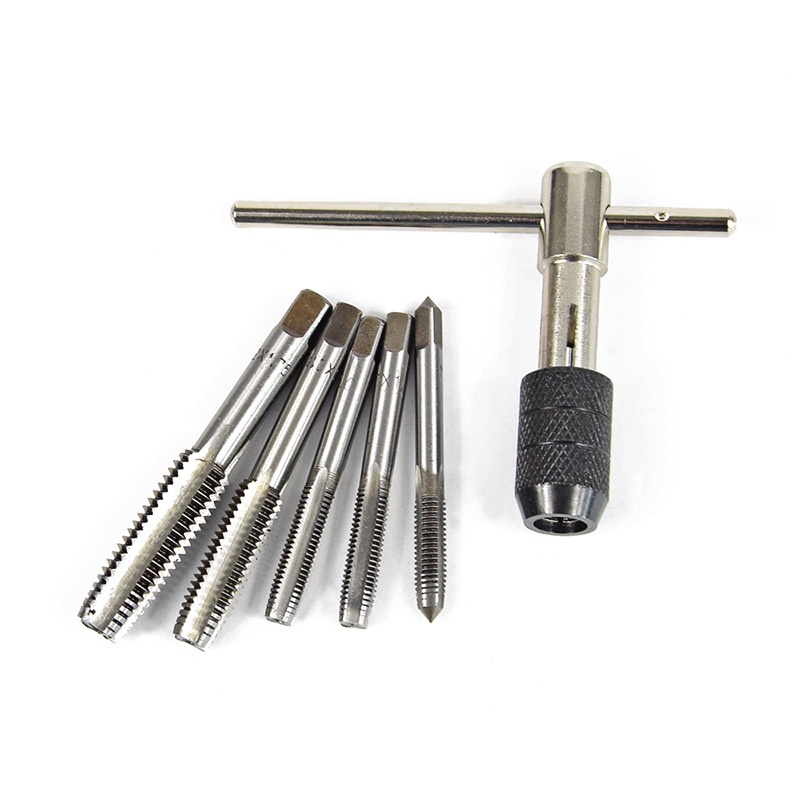 Set Mata Bor Alat Pembuat Drat Ulir Baut Tapping Drill Hand Tap Hand Tap &amp; Hand Screw Thread Metric Plug Tap M3-M8