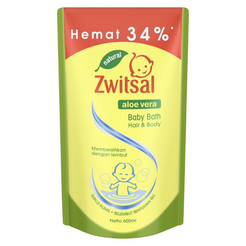 Jual Zwitsal Baby Bath Hair and Body Wash Aloe Vera 600 ML / Zwitsal 2 in 1 Sabun dan Sampo Bayi