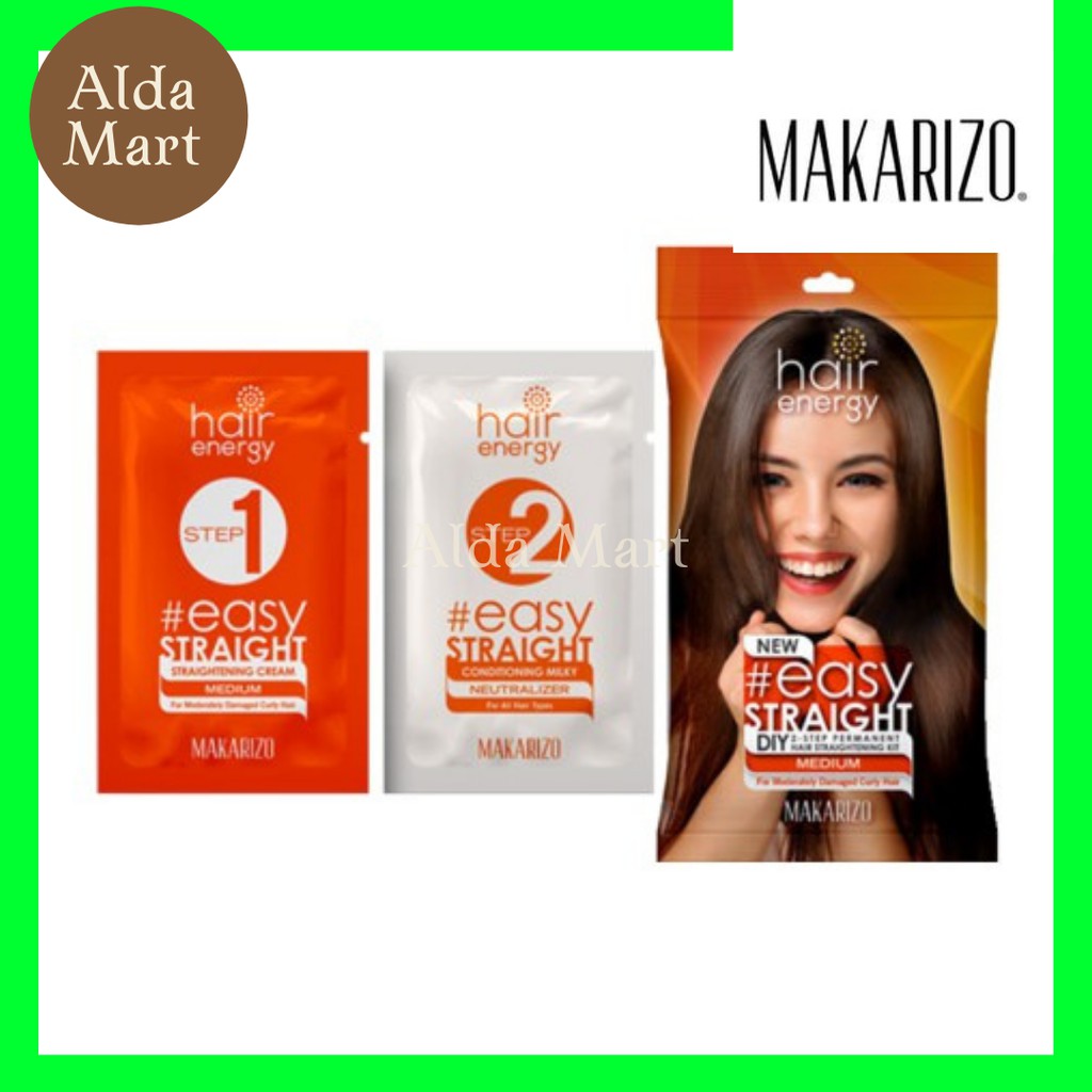 MAKARIZO Easy Straight DIY Kit Pelurus Rambut Mild Medium Strong Original BPOM