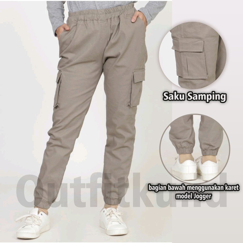 CELANA CARGO WANITA JUMBO BB 65 - 95 KG CELANA HITS WANITA CARGO PANTS