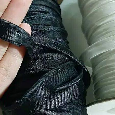 ✫ 1 Roll Bisban Isi Bahan Satin - Bis Isi - Lis Baju Putih & Hitam ➼