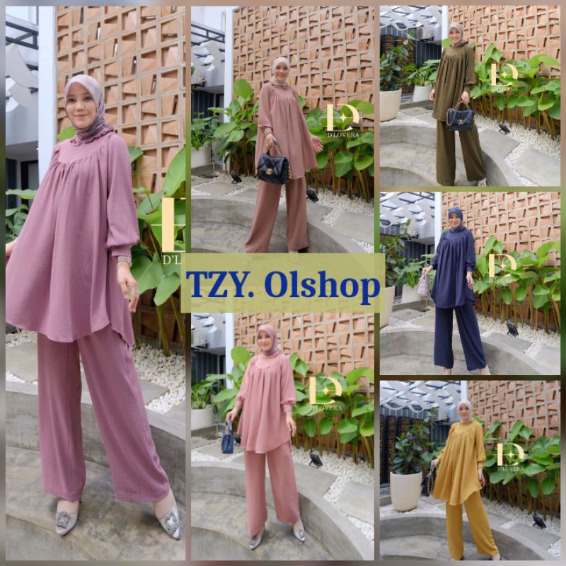 (poN) DLOVERA YANA SET Setelan Tunik Celana Wanita Yana Oneset by D'lovera. TZY. Olshop