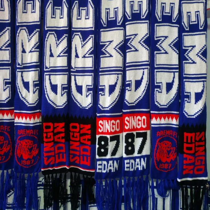Big Sale.. Syal rajut Aremania panjang 140cm lebar 13cm