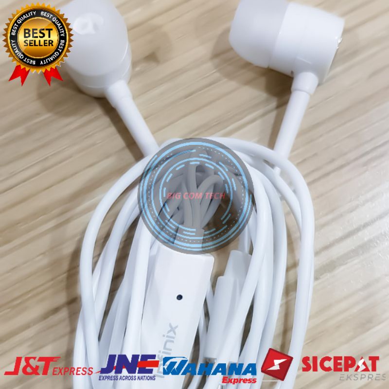 Earphone Headset Handsfree Infinix Hot 11/ Hot 11 Play / Hot 10 Lite / Hot 10i / Hot 10s NFC / Hot 9 Pro / Hot 8 Pro / Hot 7 Pro / Hot 6 Pro / Hot 5 Lite / Hot 4 Pro / Hot S3 Jack Audio 3.5mm Original