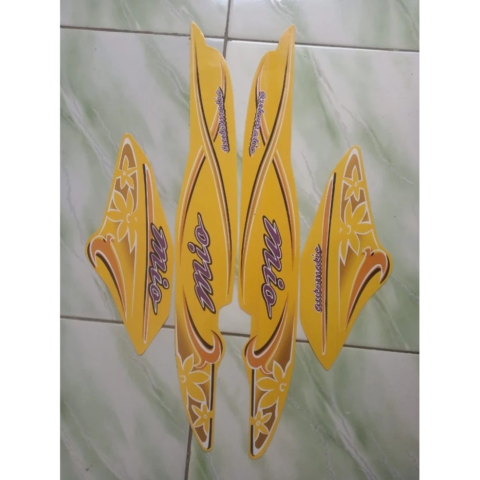 stiker striping yamaha mio sporty kembang 2004 2005 - Biru Muda