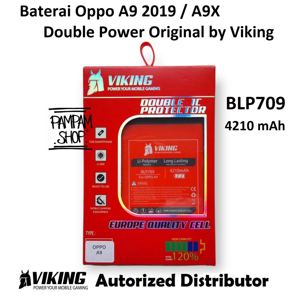 Baterai VIKING Double Power Original Oppo BLP709 A9 2019 A9X Batre Batrai Battery BLP 709 Ori