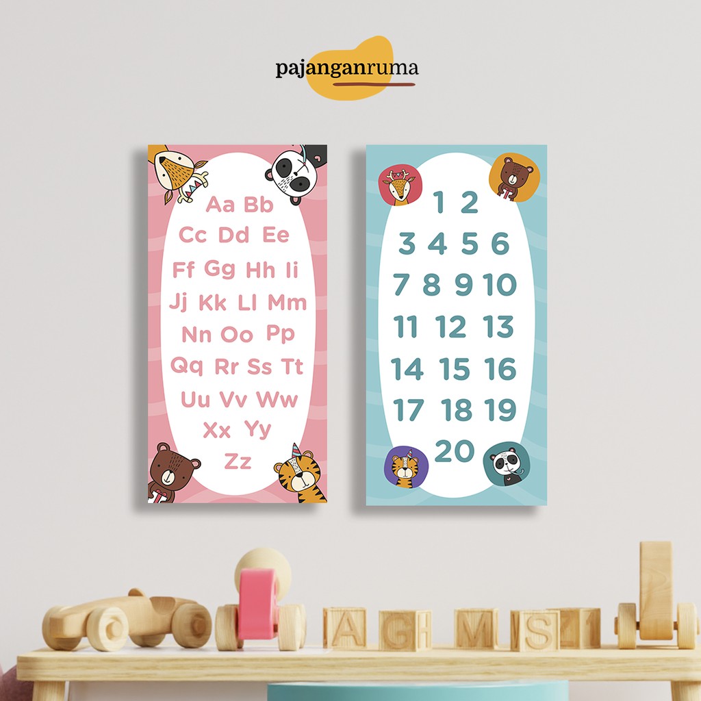 Pajangan Rumah Dekorasi Kamar Anak Hiasan Dinding Untuk Anak Kids Huruf Alphabet dan Angka