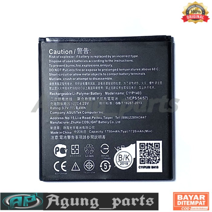 BATERAI ASUS ZENFONE GO 4s 4.5inch C11P1404 C11P1403