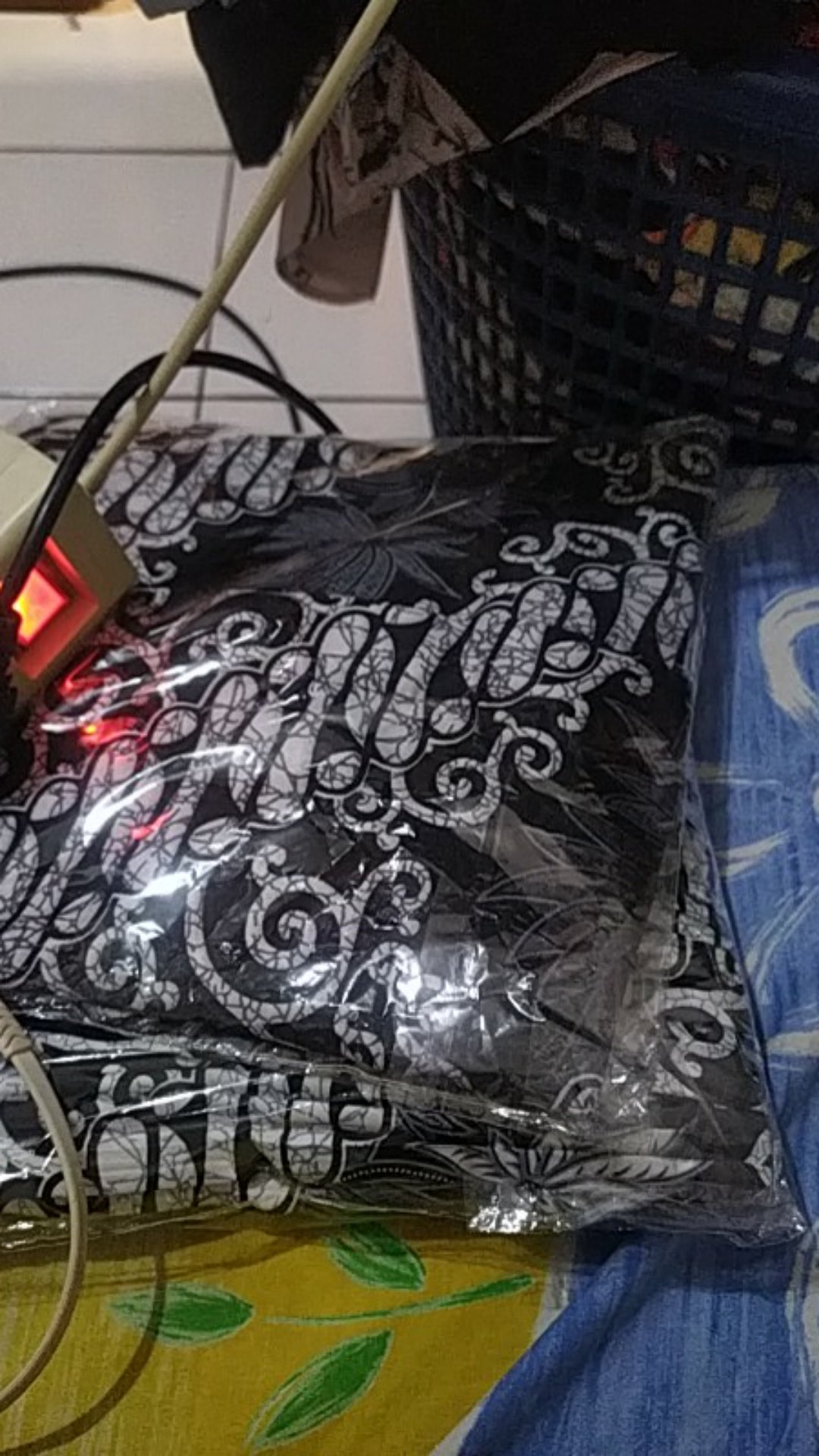 Baju Batik Couple / Couple Batik / Couple Rok Plisket Set Kemeja Batik Kenanga Navy Merah Silver