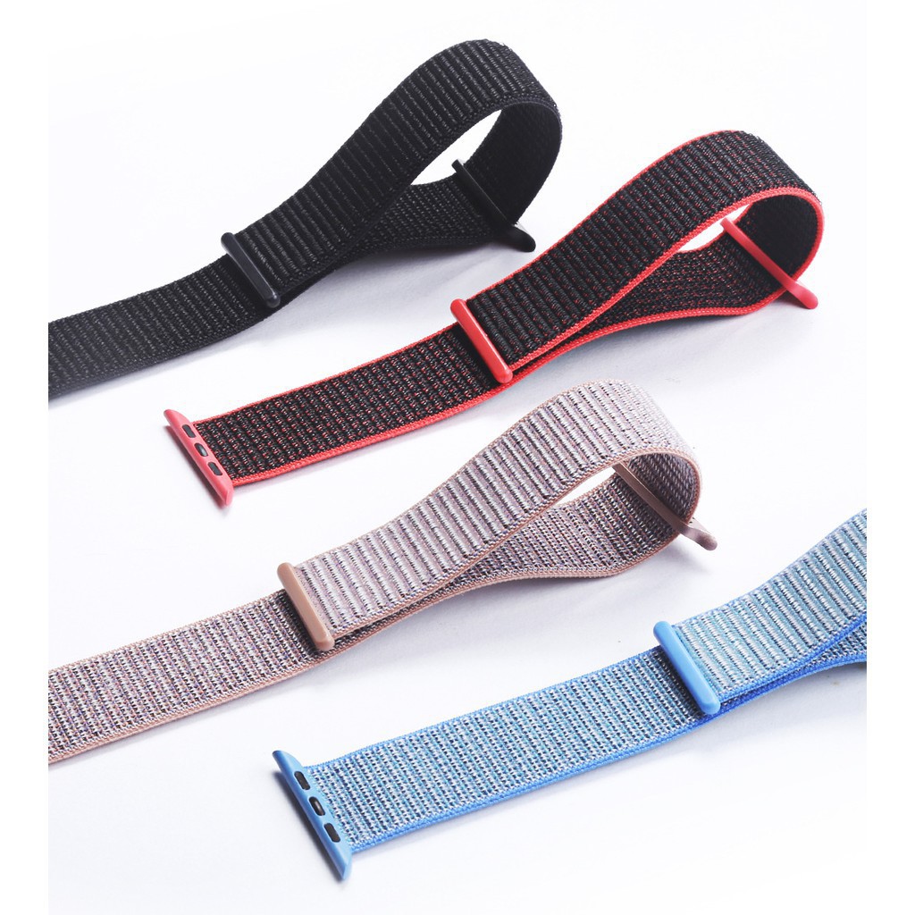 Strap Nilon 1: 1 Untuk Apple Watch Band 44mm 40mm 42mm 38mm Iwatch Series SE 6 5 4 3 2 1