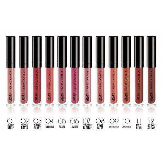 Lip Cream Implora Matte | Implora Lip Cream Urban 12 Warna