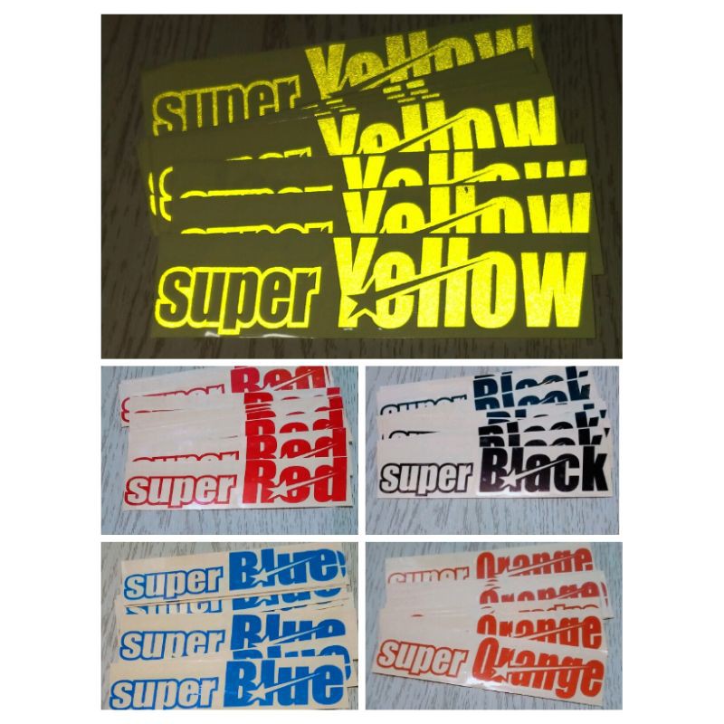 STICKER SUPER YELLOW WHITE BLACK RED BLUE ORANGE CUTTING