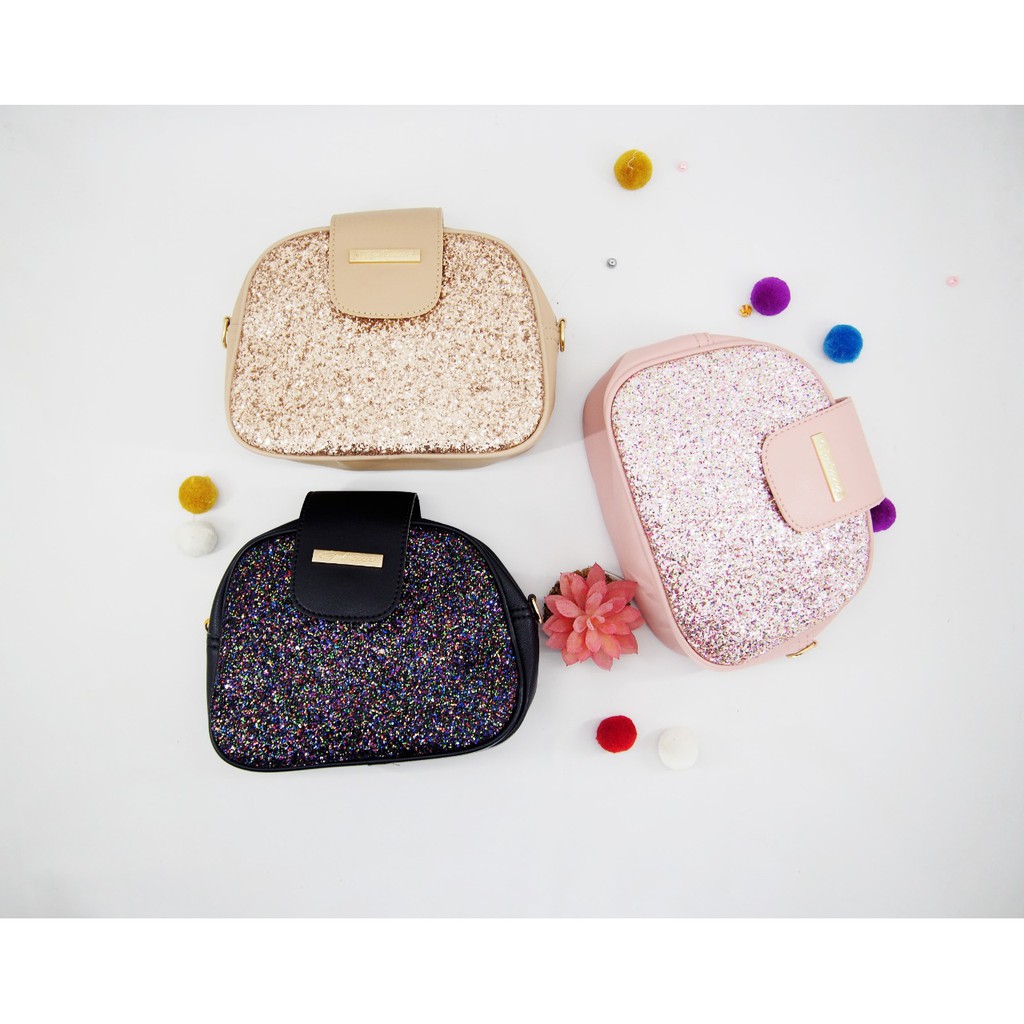 #a1101 Tas selempang wanita sling bag cewe blink blink glitter terbaru