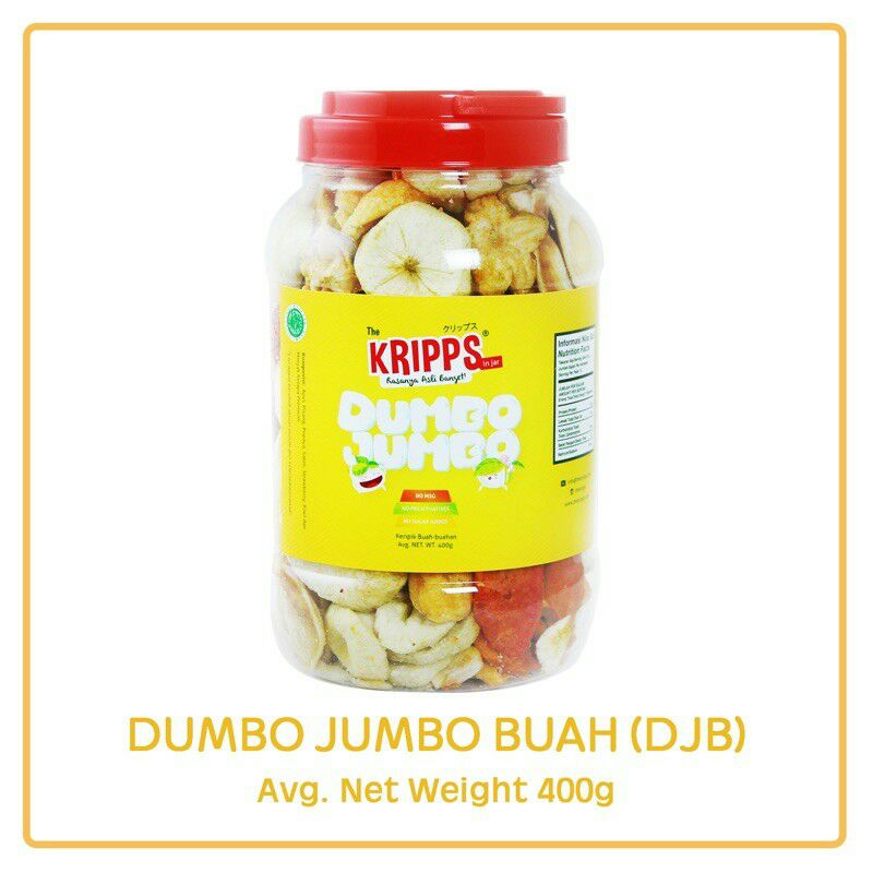 

NEW!! DUMBO JUMBO KERIPIK BUAH DAN SAYUR THE KRIPPS 400gr / KERIPIK SEHAT