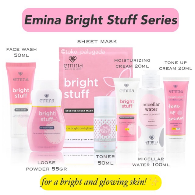 ✅ [BISA COD - HARGA SATUAN] Emina Bright Stuff Face Scrub Emina Serum 7,5ml Toner Face Wash Emina Bright Stuff Exfoliating Toner Emina Bright Stuff New Formula