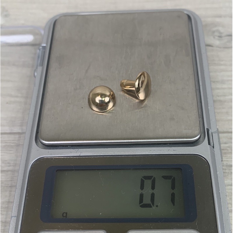 Paku keling Kenop 9mm BB Gold (harga per 100set)