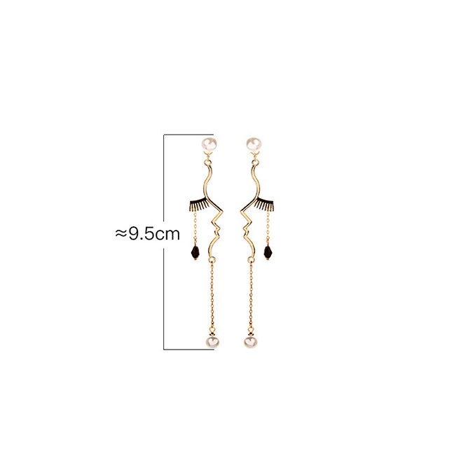 LRC Anting Tusuk Fashion Gold Geometric Irregular Earrings F63489