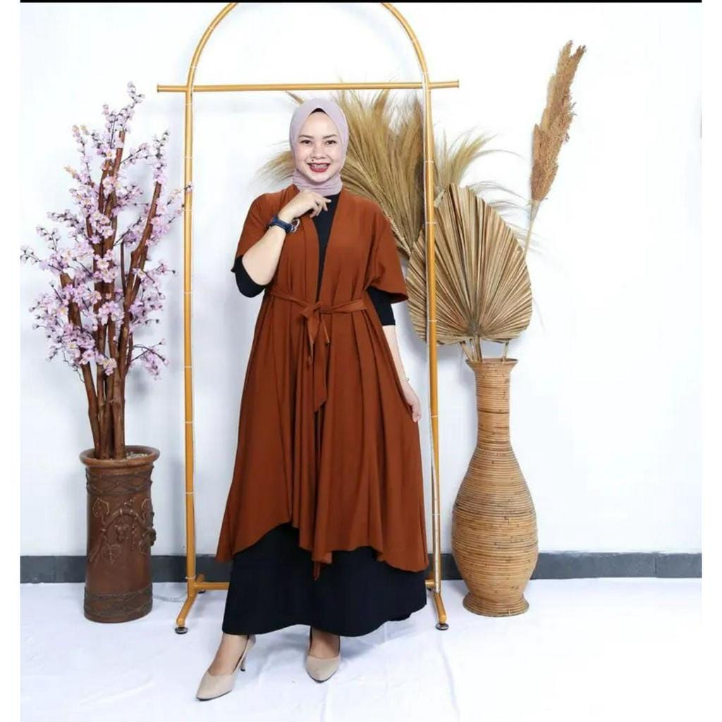 YORINA LONG CARDIGAN CARDY OUTER CARDI AIRFLOW CRINCKLE CRINCLE MUSLIMAH WANITA BTCSOLO