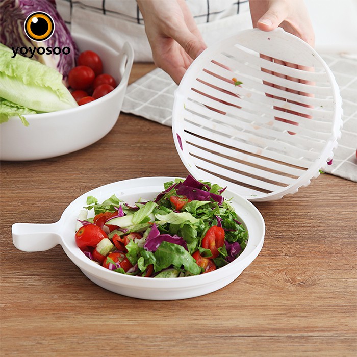 SALAD CUTTER BOWL Mangkok Alat Pemotong Sayur dan Buah Salad