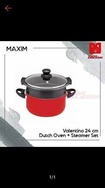 Maxim Valentino 24 Cm Panci Teflon Dutch Oven Steamer