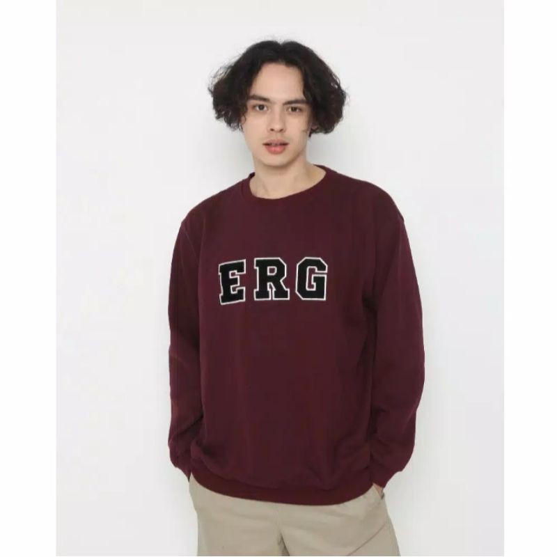 sweater Hoodie pria kerah crew neck / jaket Hoodie erigo original warna